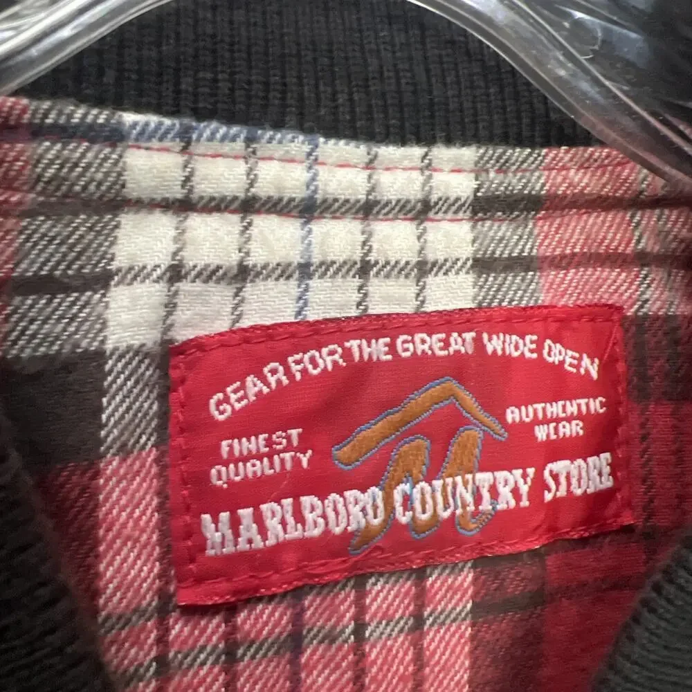 Vintage Marlboro Country Store Vest Mens Large Red Plaid Reversible Quilted 90s